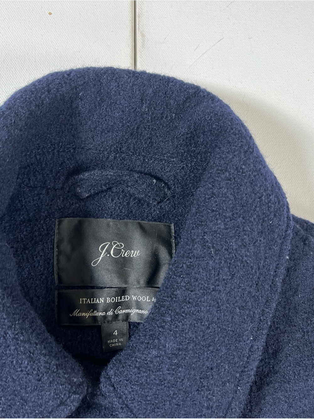 J Crew Italian Boiled Wool Jacket Pea Coat Navy Blue Pockets Button Up Women’s 4 - Picture 6 of 13